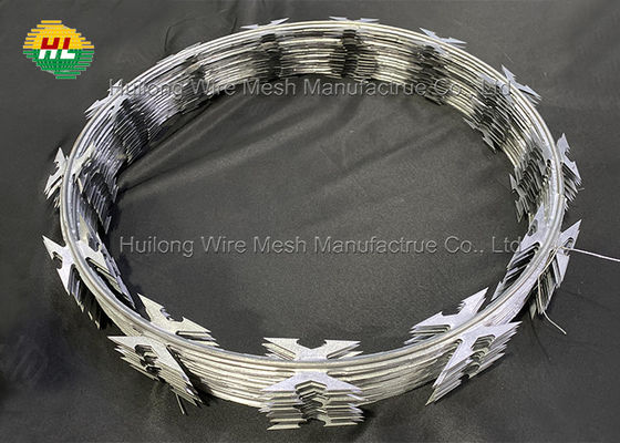 2.5mm Concertina Barbed Tape , Security Rbt Reinforced Barbed Wire
