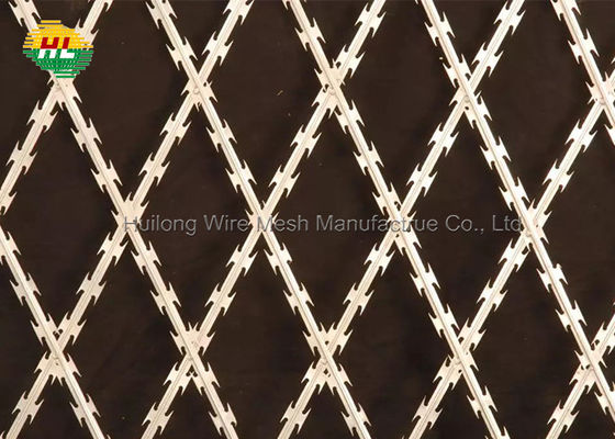 2.8mm Sharp Welded Concertina Razor Wire Fence , Razor Mesh Fence With Firm Structure