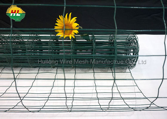Green Vinyl Coated Welded Wire Mesh Rolls 50.8x101.6mm Opening
