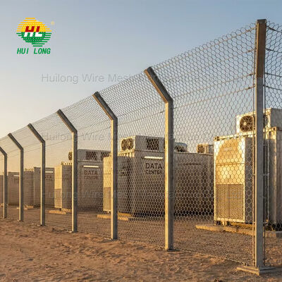 Anti Drone Barrier Fence With High Tensile Woven Steel Mesh And Angled Support Posts For Battery Energy Storage Facilities