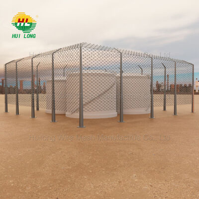 High Strength Anti Drone Fence 2.7mm Galvanized Wire Mesh with Heavy Duty Posts for Critical Energy Infrastructure