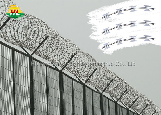2.5mm Concertina Barbed Tape , Security Rbt Reinforced Barbed Wire