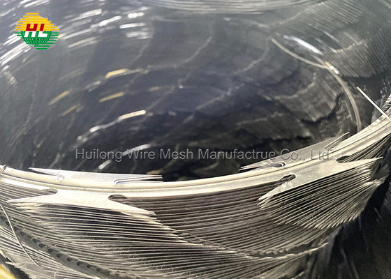 RAZOR WIRE-450mm X 10m "Clipped" Galvanised -Security Fence Concertina