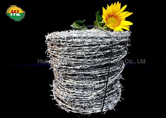 18 Gauge Galvanized Barbed Wire , Anti Theft Double Twisted Barbed Wire