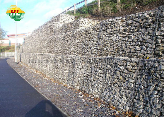 1x1x1m Gabion Box Wire Mesh , ASTM A975 Gabion Stone Baskets