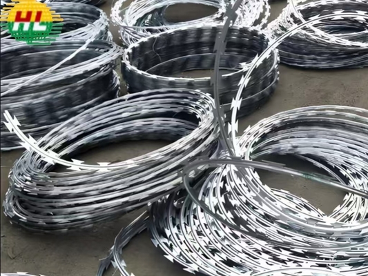 Wysoko chroniący 500 mm drut kolczasty ASTM Standard 5 klipsów na spiralę