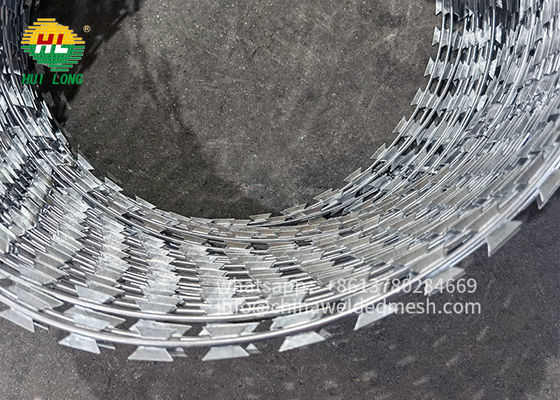 Concertina Spiral Razor Blade Wire Fence Razor Barbed Wire Alambre De Puas Stal nierdzewna 900mm Średnica cewki