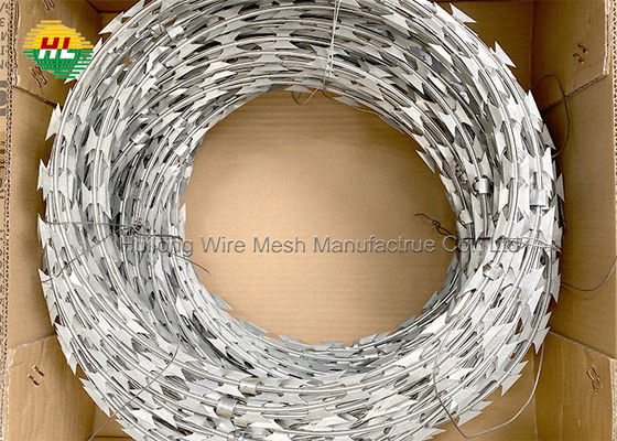 Drut kolczasty HUILONG 150FT Concertina Drut kolczasty, drut BTO 22 Flat Wrap Razor Wire